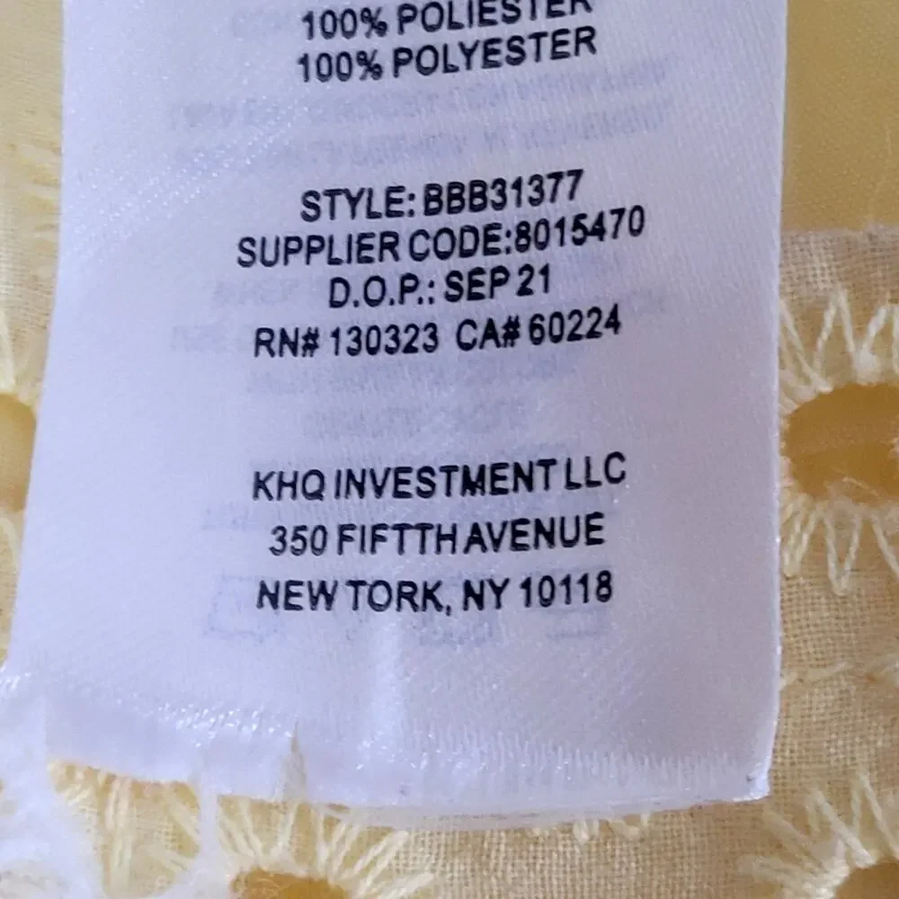 Blueberi Boulevard Yellow Daisy Eyelet Dress Size 4‎